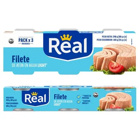 Atún real en agua tricpak