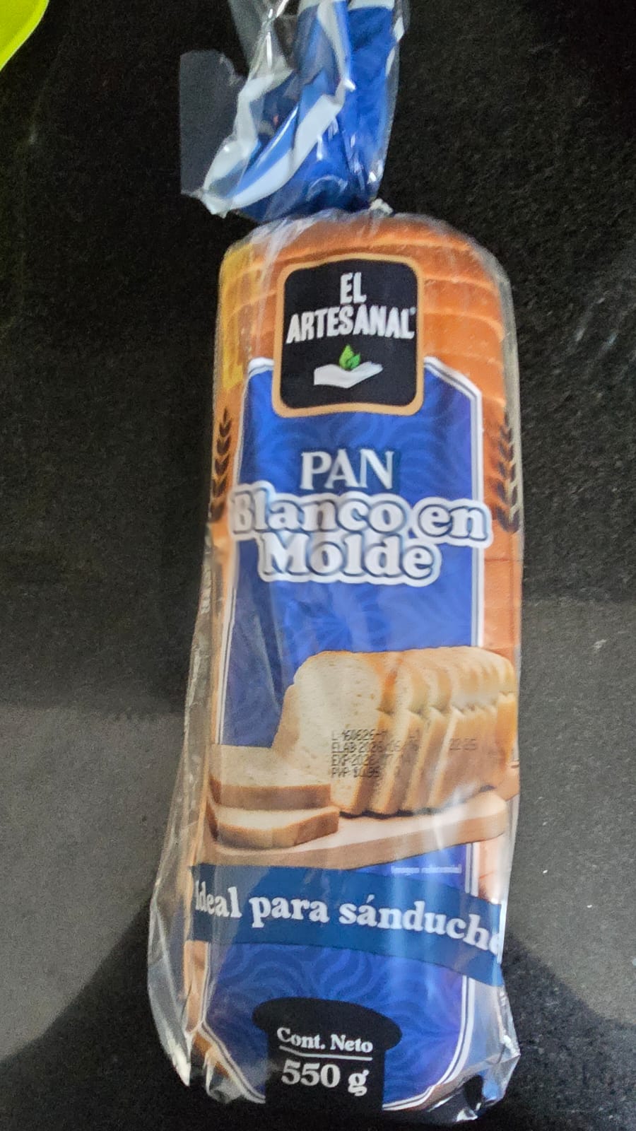 Pan blanco molde El Artesanal 550g