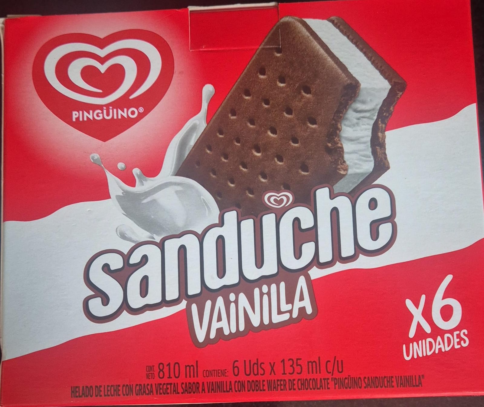 Helado Pinguino sanduche x6