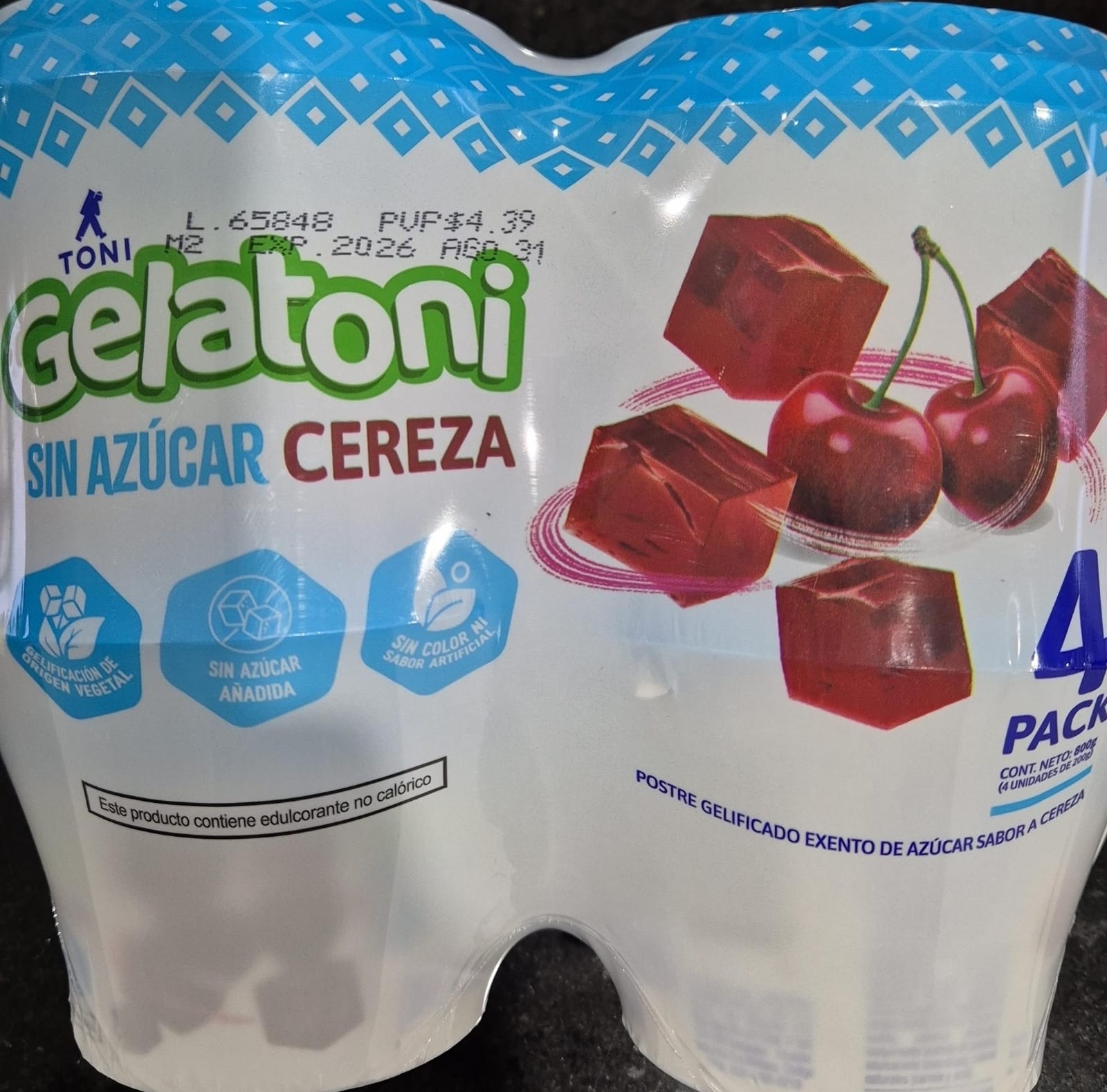 Gelatina Gelatoni sin azucar 4 unidades