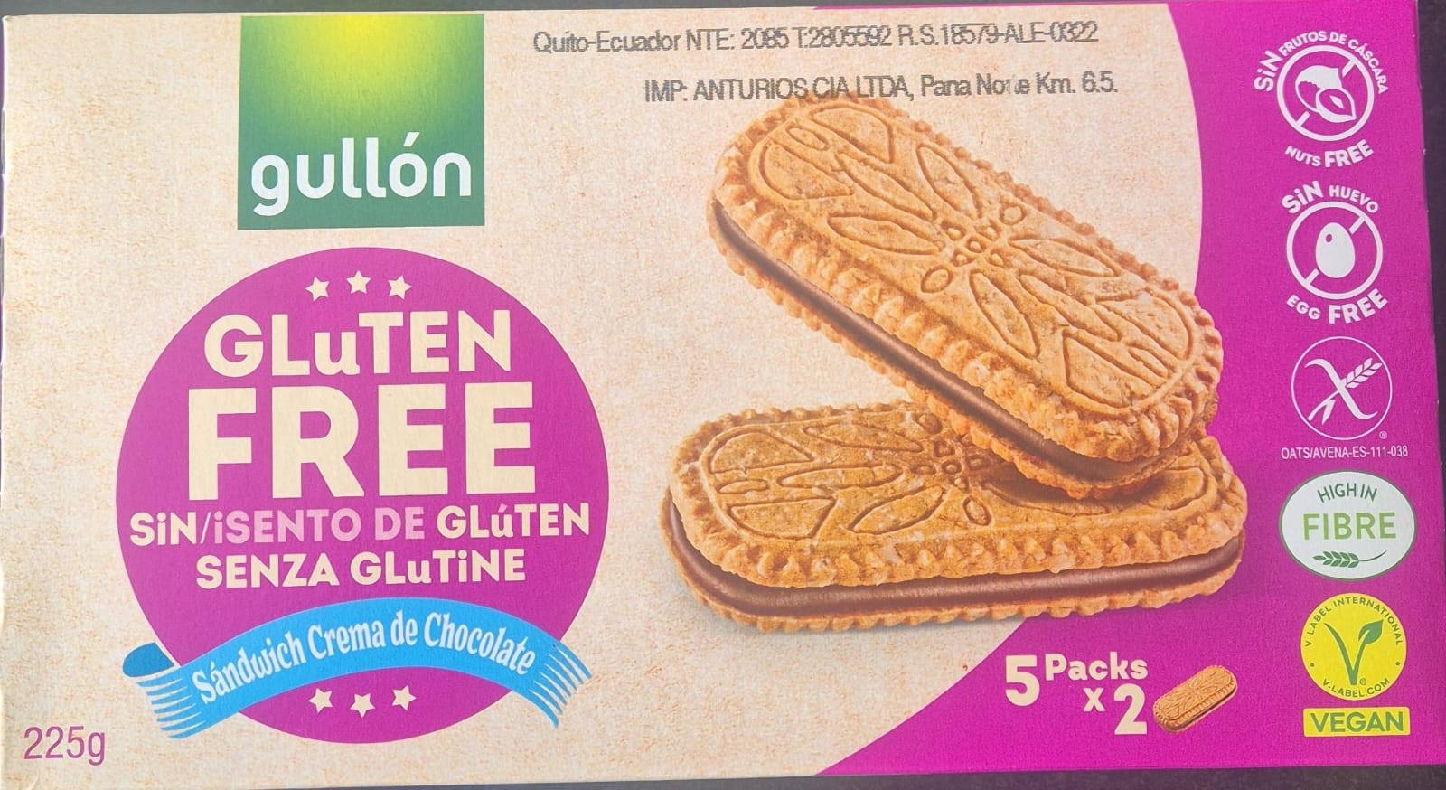 Galleta sandwich Gullon Sin Gluten