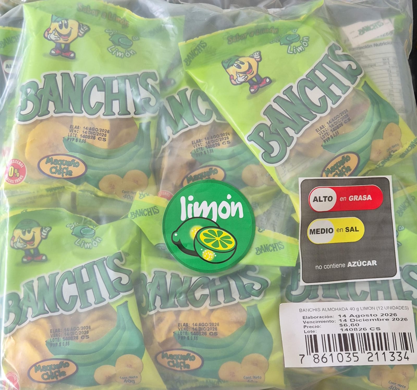 Chifles Banchis Limon 12 unidades