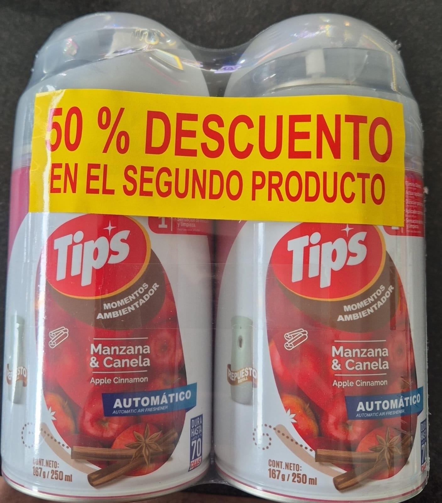 Ambiental Tips atutomatico vainilla y manzana 250 ml